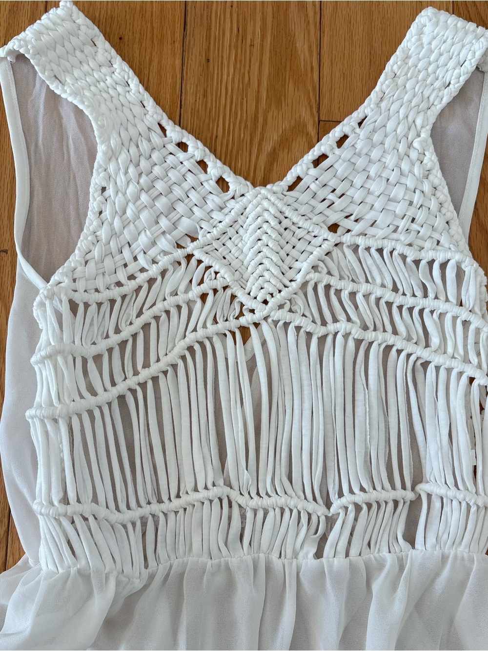 White Crochet Detail Maxi Dress coverup - Picture 7 of 8